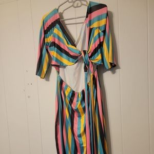 Cute Cut-out Tie Front Dress - 1xl